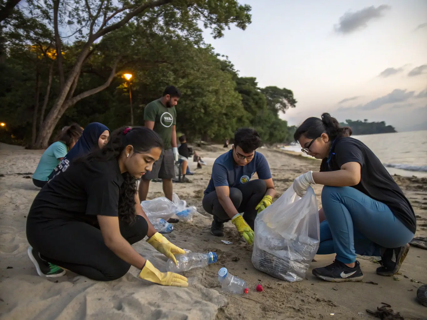 A photo of ASCCC members cleaning up a section of the quarry, showcasing their commitment to preserving the natural environment.